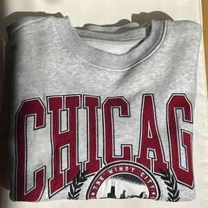 Chicago Hollister Grey Sweater Crewneck - Relaxed Fit (ADULT SMALL)